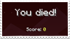 Stamp with a Minecraft death screen