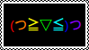 Rainbow hugging kaomoji stamp