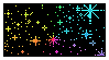 Stamp with Rainbow stars on black background