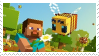 Minecraft Steve and bee stamp